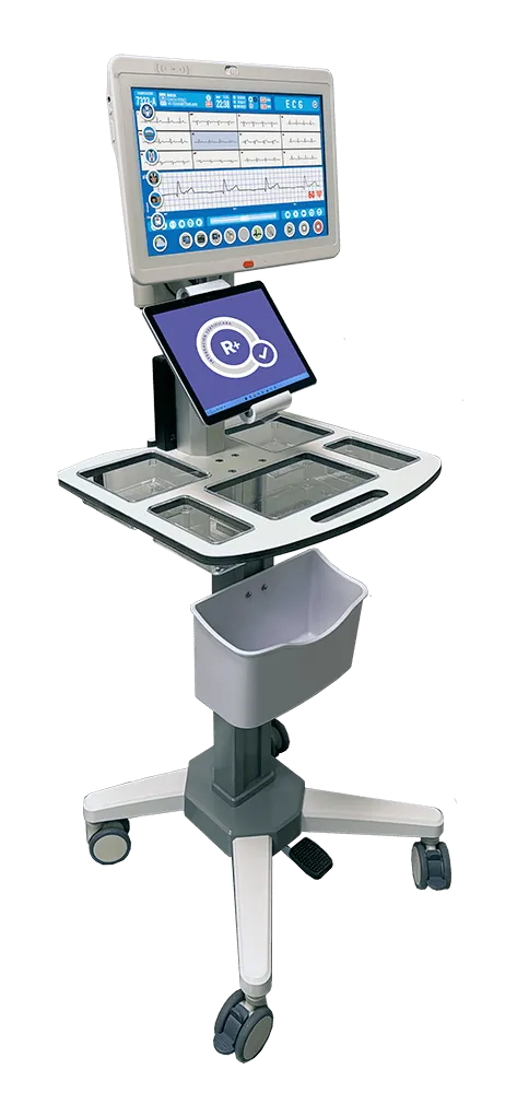 Tragbarer Wagen für telemedizinische Stationen